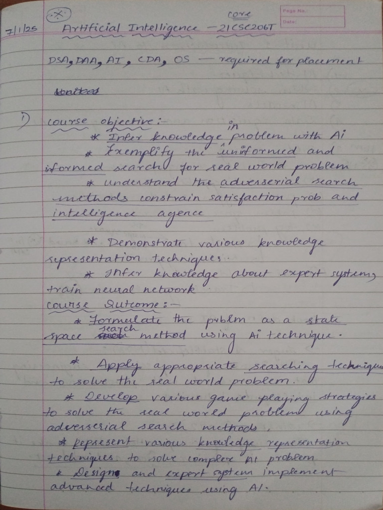 AI Unit 1&2 Notes SRM | PDF