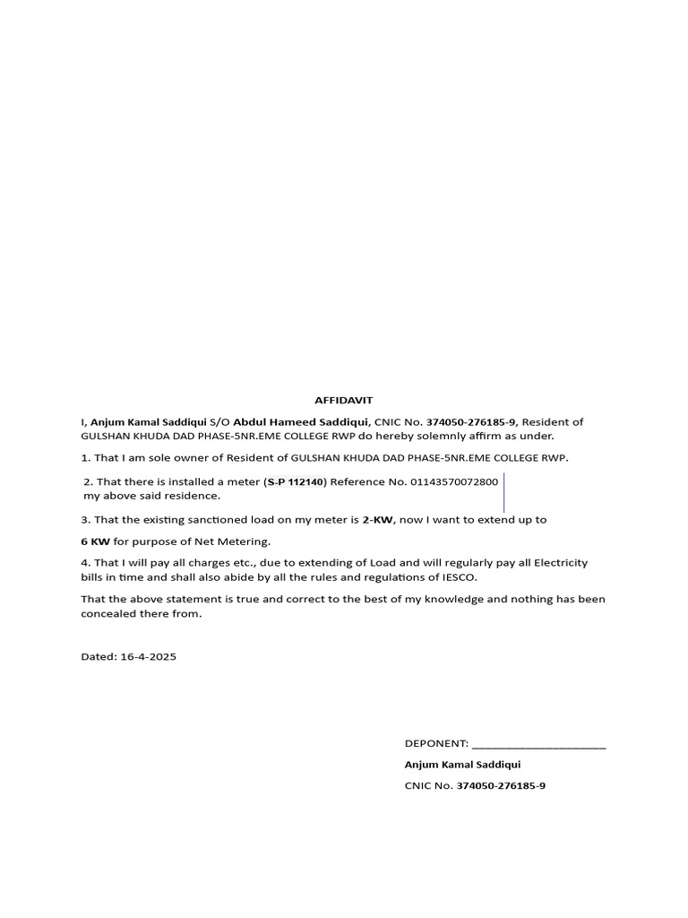 Extension of Load Abdul Rehman | PDF