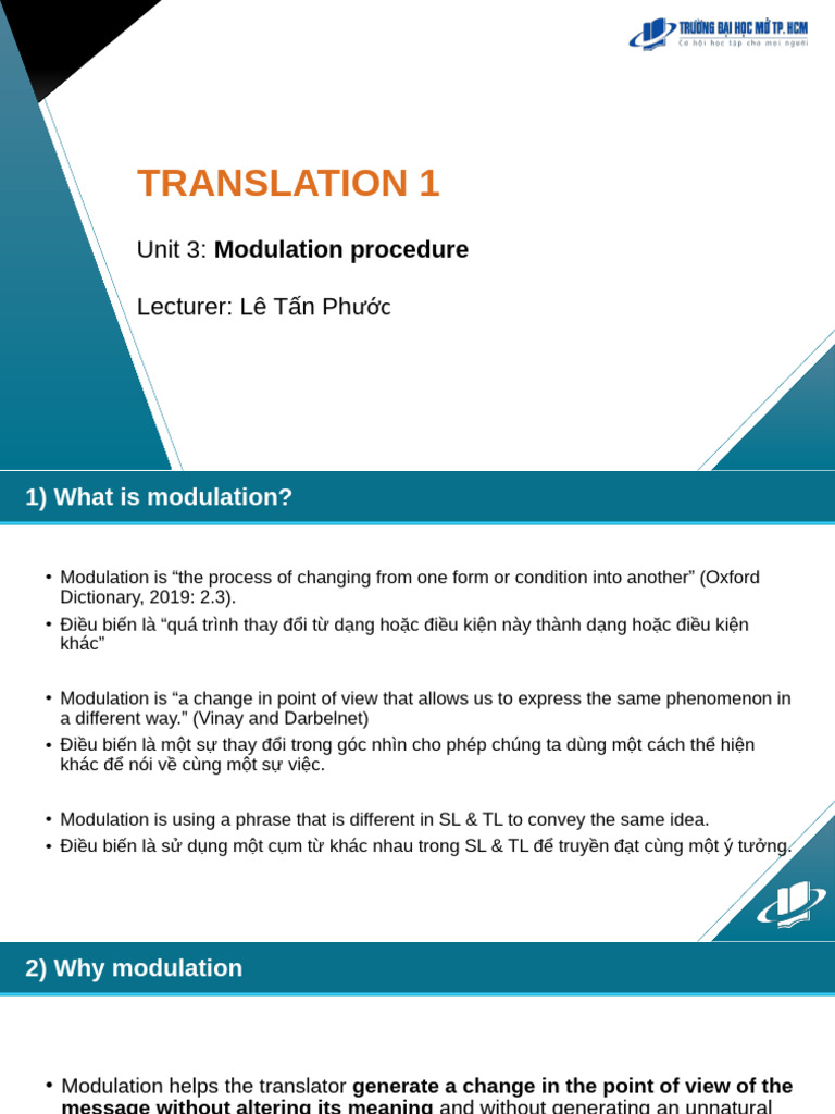LD1-U3 - Modulation Procedure in Translation | PDF