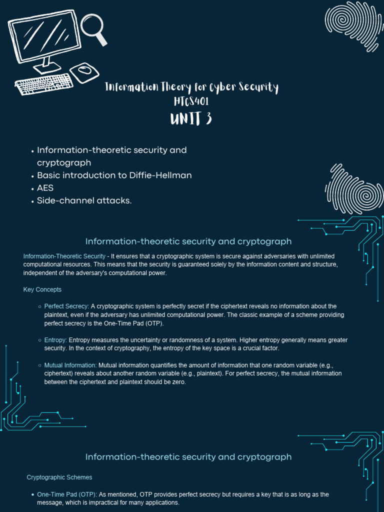 Information-Theoretic Security Overview | PDF | Key (Cryptography ...