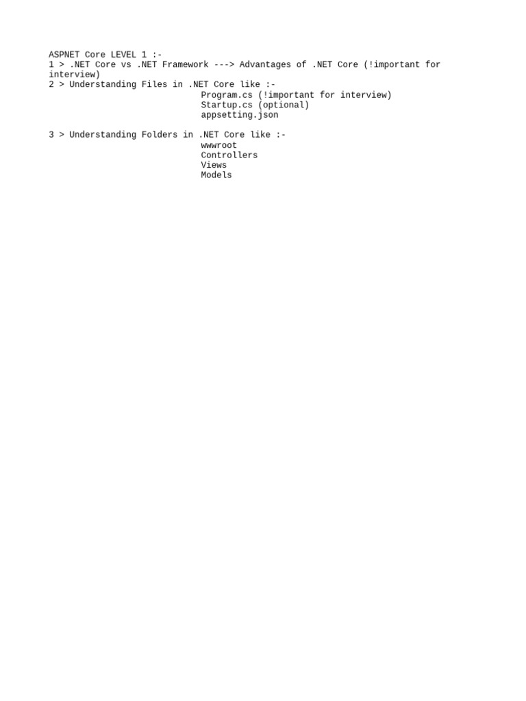 ASP.NET Core Level 1 Guide | PDF