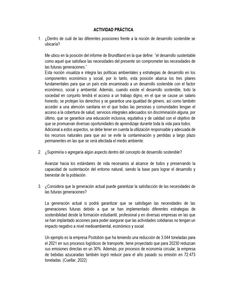 ACTIVIDAD PRÁCTICA - Maria Camila Aponte | PDF | Sustentabilidad ...