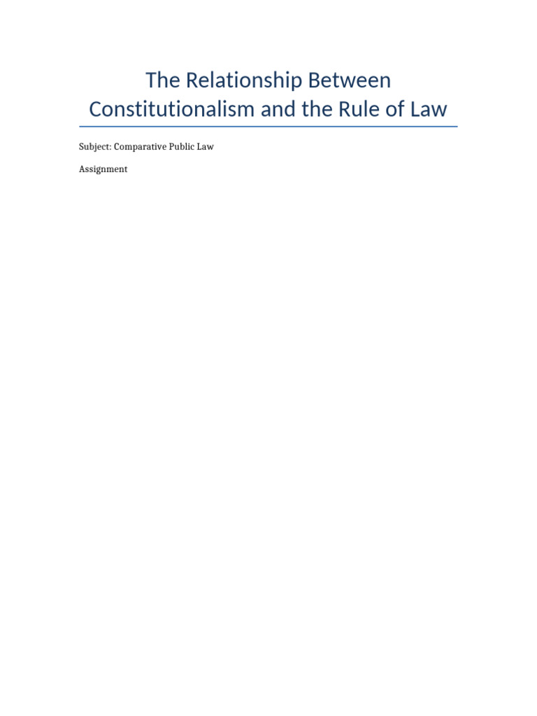 Constitutionalism and Rule of Law Analysis | PDF | Rule Of Law | Democracy