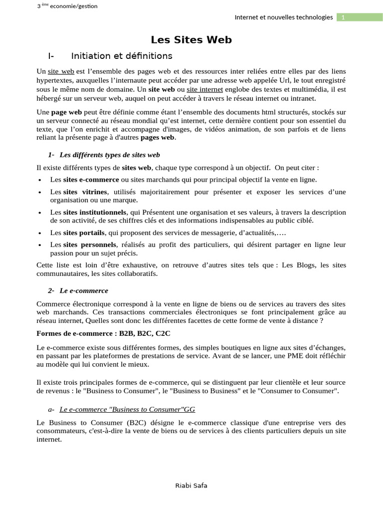 Types et création de sites web | PDF | Internet | Internet et Web