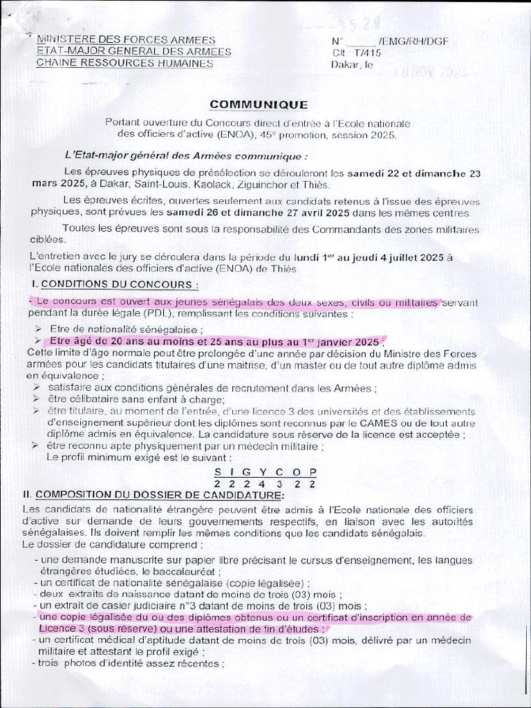 Concours Enoa | PDF