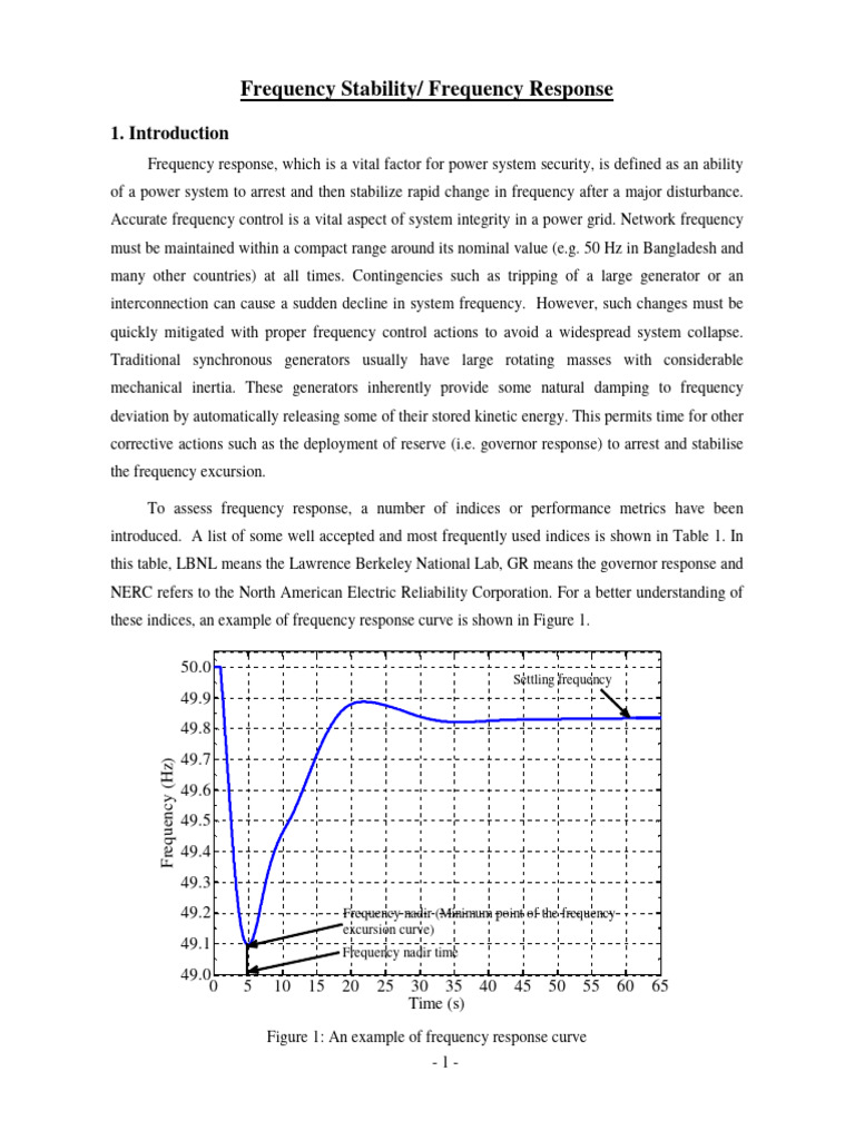 Frequency Stability | PDF | Electricity | Power (Physics)