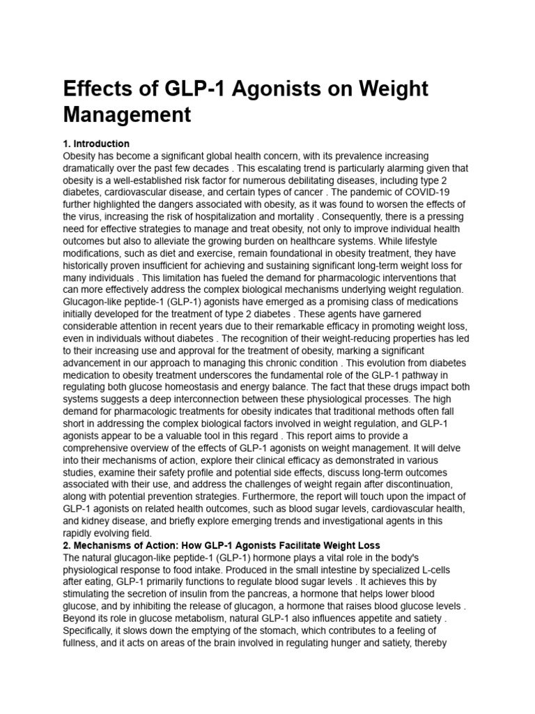 Role of Glucagon‐Like Peptide‐1 Receptor Agonists in Achieving Weight ...