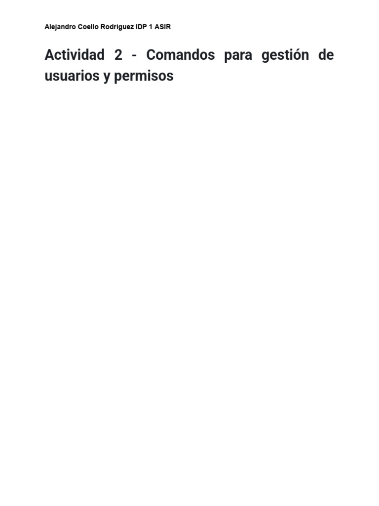 Comandos Linux para Usuarios y Permisos | PDF | Archivo de computadora ...