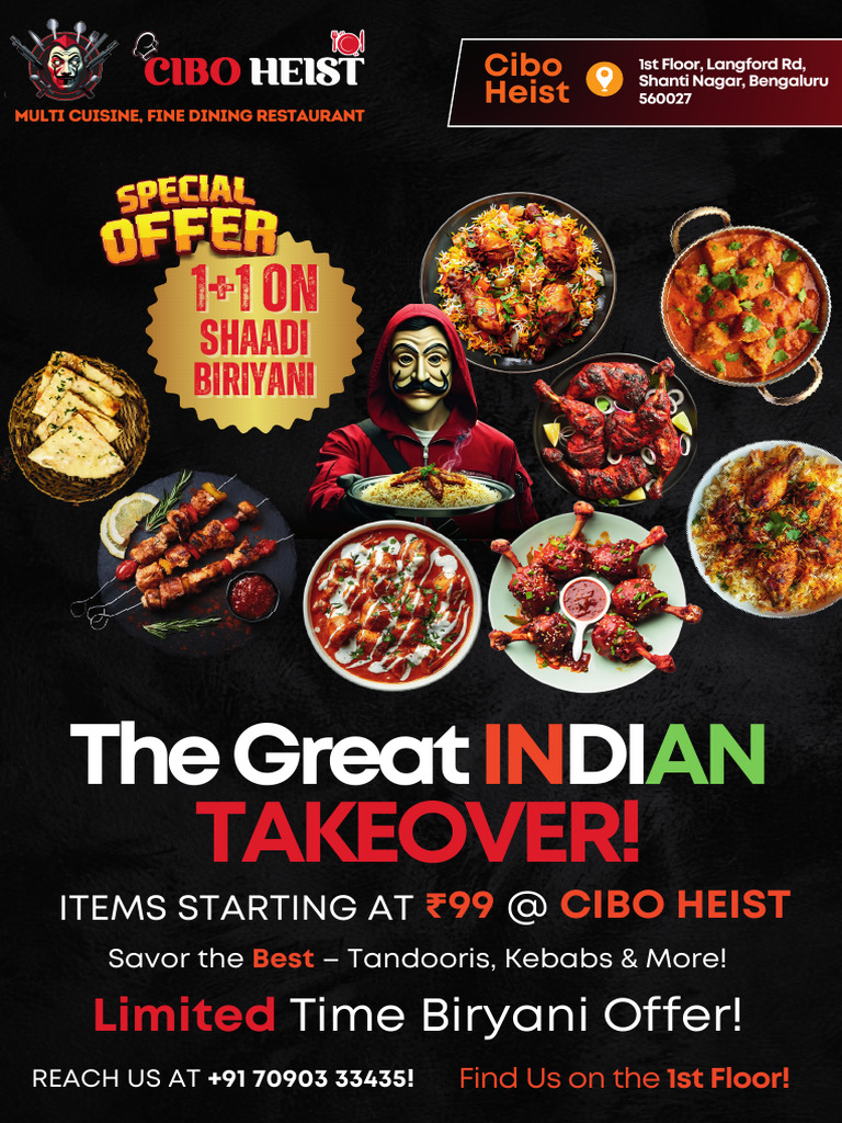 Cibo Heist: Biryani & Tandoori Deals | PDF