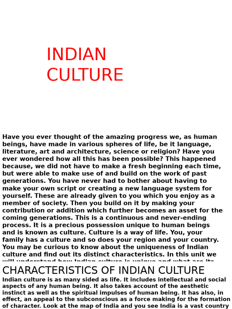 Understanding Indian Culture and Heritage | PDF | Knowledge | Traditions