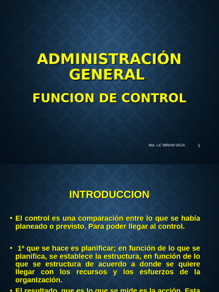 Funcion de Control | PDF | Planificación | Información