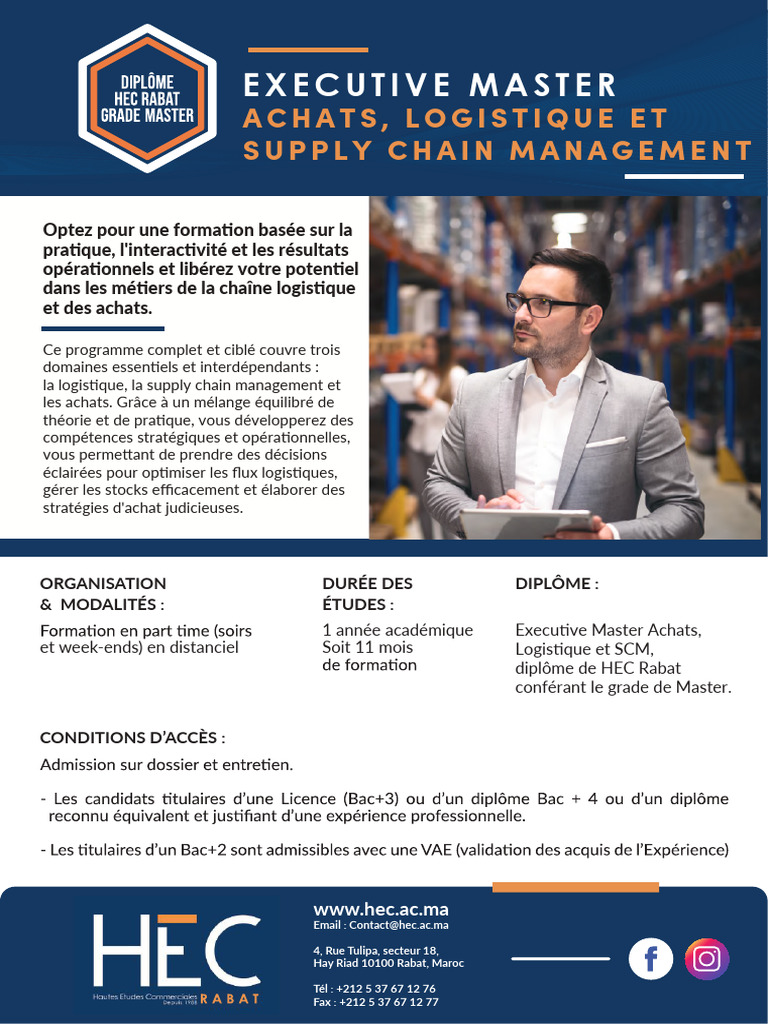 Executive Master en Logistique et Achats | PDF | Gestion de la chaîne ...