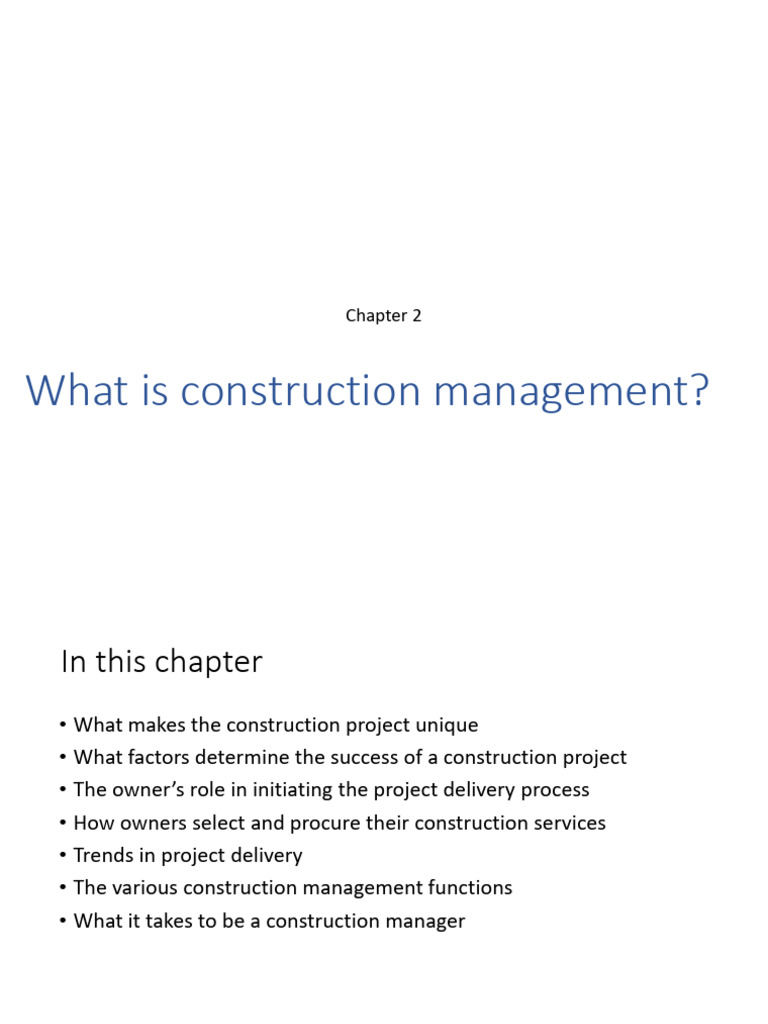 Overview of Construction Management | PDF | Project Management | Economies