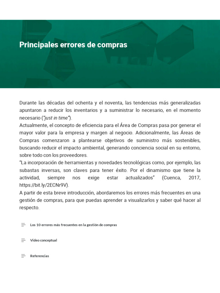 Errores Comunes en Gestión de Compras | PDF | Calidad (comercial) | Precios