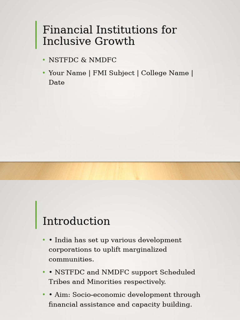 NSTFDC NMDFC Presentation | PDF
