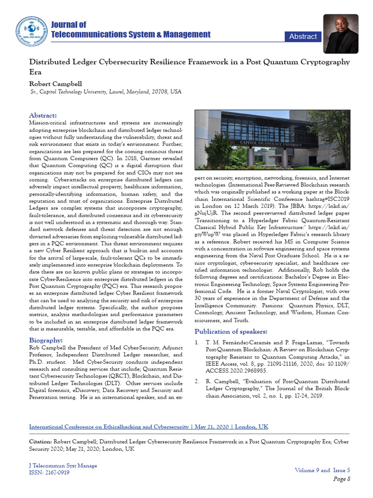 Cyber Resilience for Distributed Ledgers | PDF | Computer Security ...
