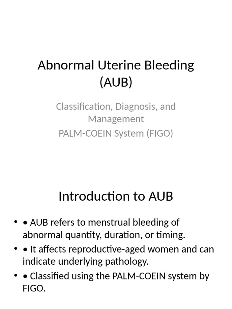 AUB: Diagnosis and Management Guide | PDF