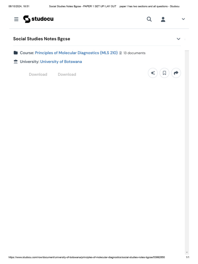 Social Studies Notes Bgcse - PAPER 1 SET UP - LAY OUT Paper I Has Two ...