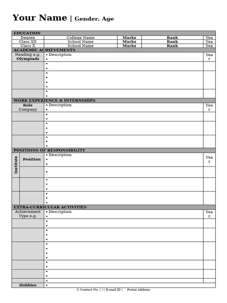 Academic and Professional Profile Template | PDF
