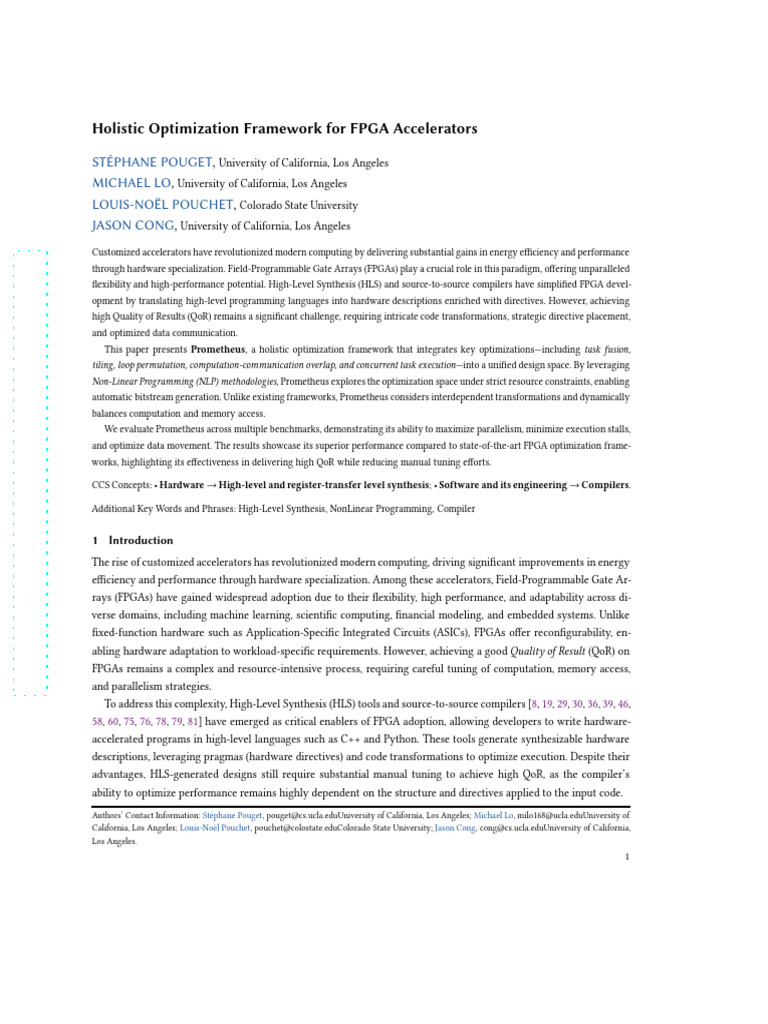 Holistic FPGA Optimization Framework | PDF | Field Programmable Gate ...