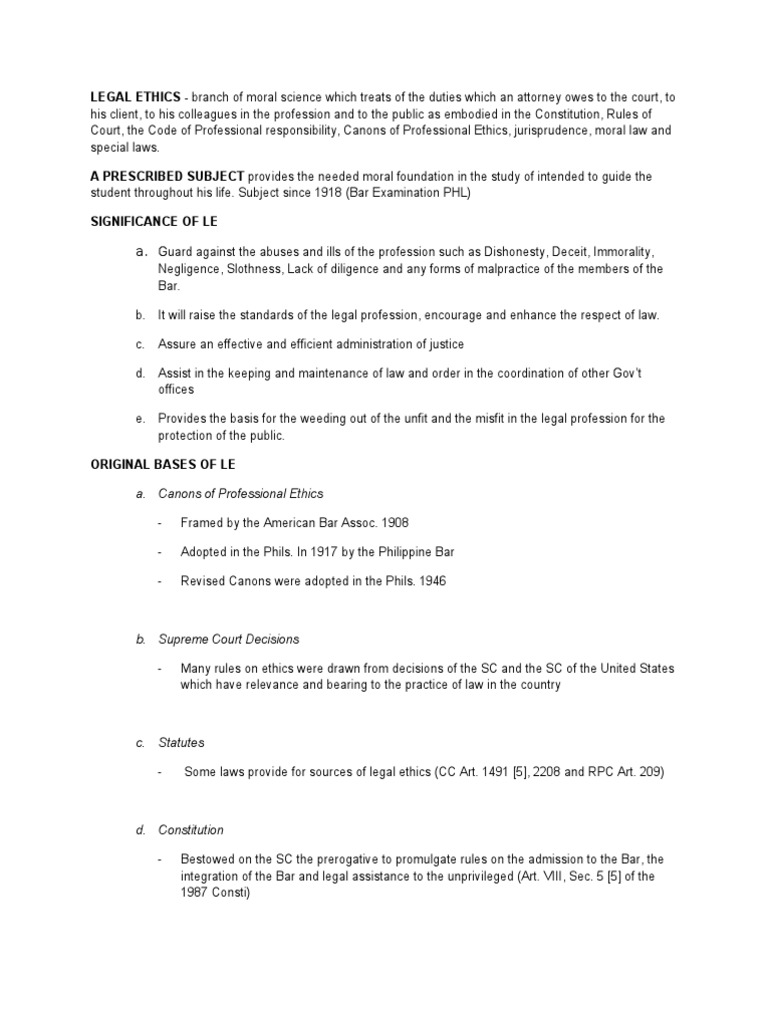 Legal Ethics Reviewer PDF Practice Of Law Lawyer
