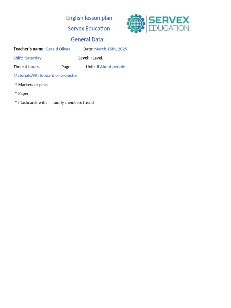 Lesson - Plan - L Gerald Olivas - Saturday 15 | PDF | Linguistic ...