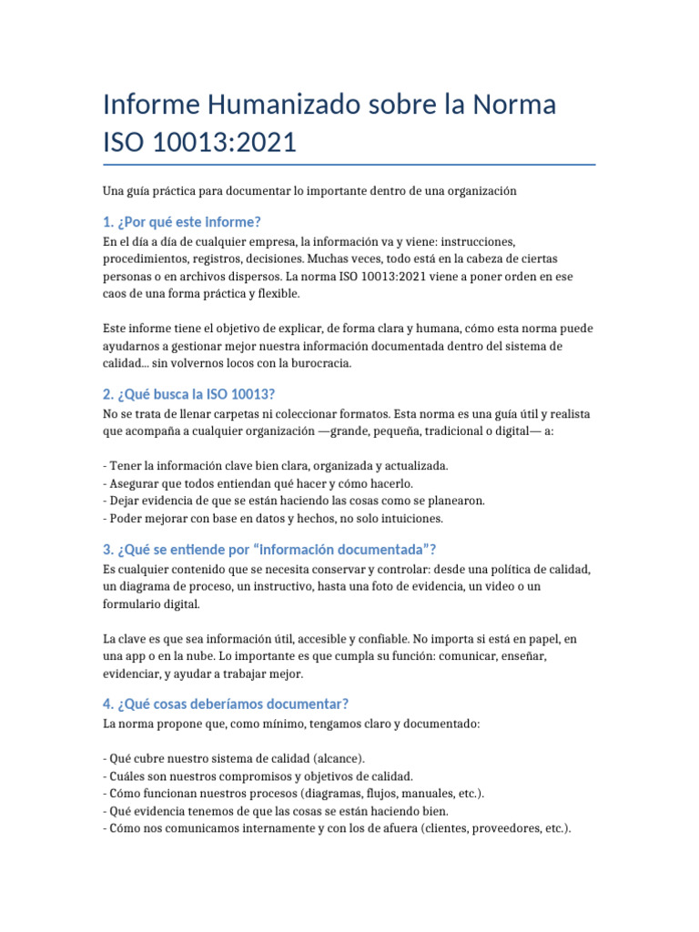 Informe_Humanizado_ISO_10013_2021 (1) | PDF | Información | Informática