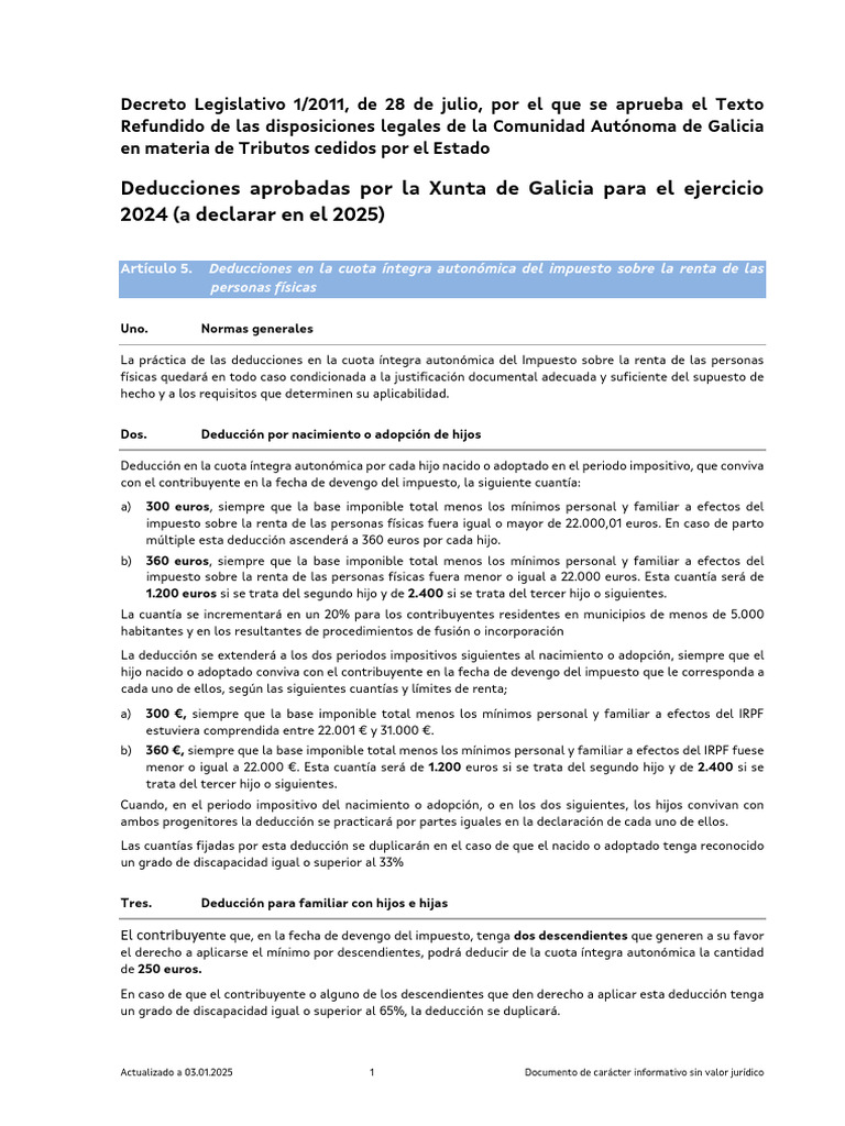 Deducciones IRPF Galicia 2025 | PDF | Uso eficiente de energía | Impuestos