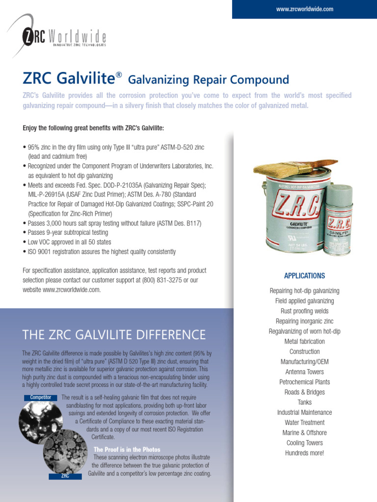 ZRC GALVILITE - FtEngl | PDF | Corrosion | Zinc