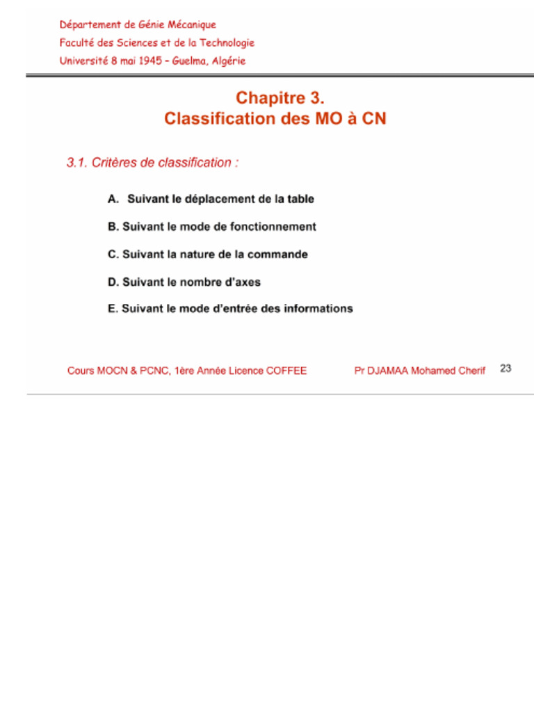 Classification des Machines-Outils CNC | PDF | Machine-outil à commande ...
