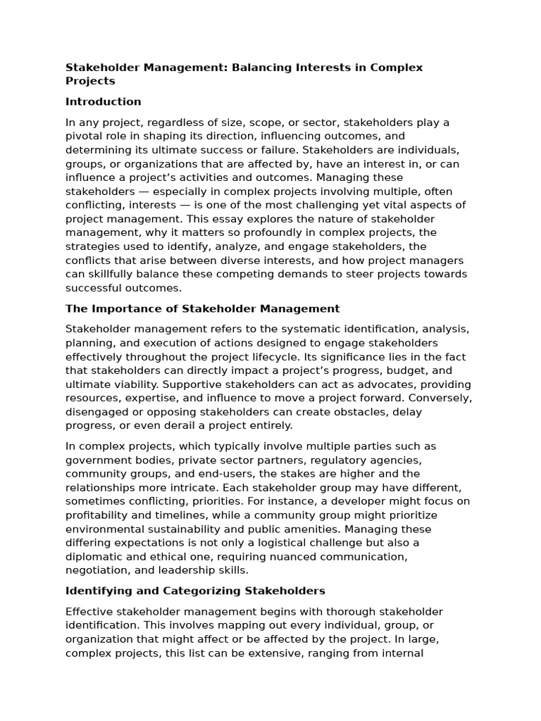 Stakeholder Management | PDF | Mediation | Negotiation