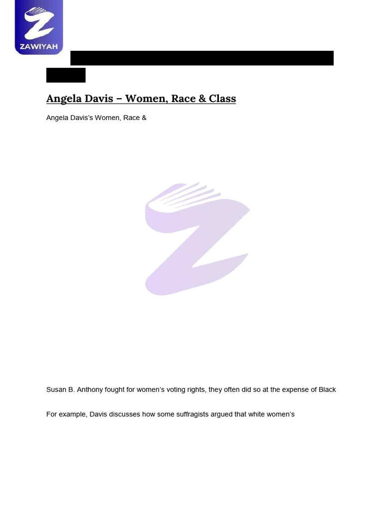 Angela Davis - Women, Race & Class | PDF | Intersectionality | Feminism