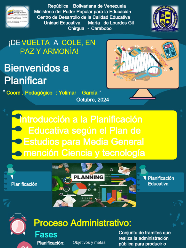 Planificación Educativa 2024-2025 en Venezuela | PDF | Planificación ...