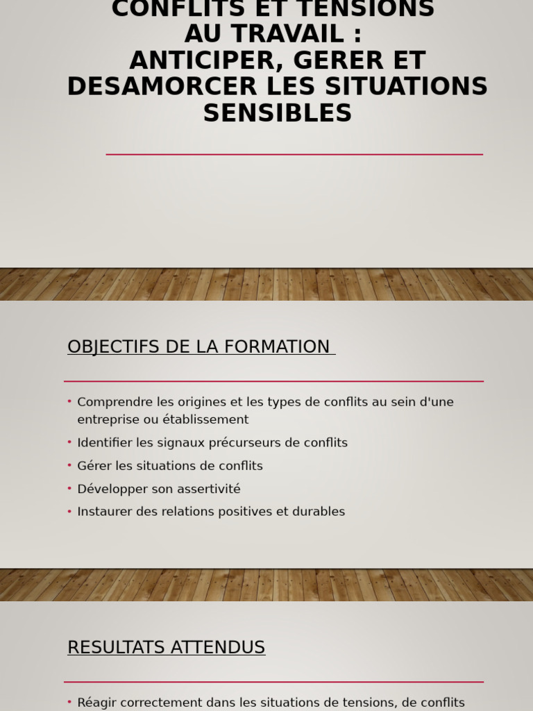 GESTION DES CONFLIT Support | PDF | Résolution de conflit | Négociation