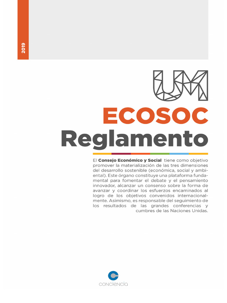 Reglamento del Consejo Económico y Social | PDF | Asamblea General de ...
