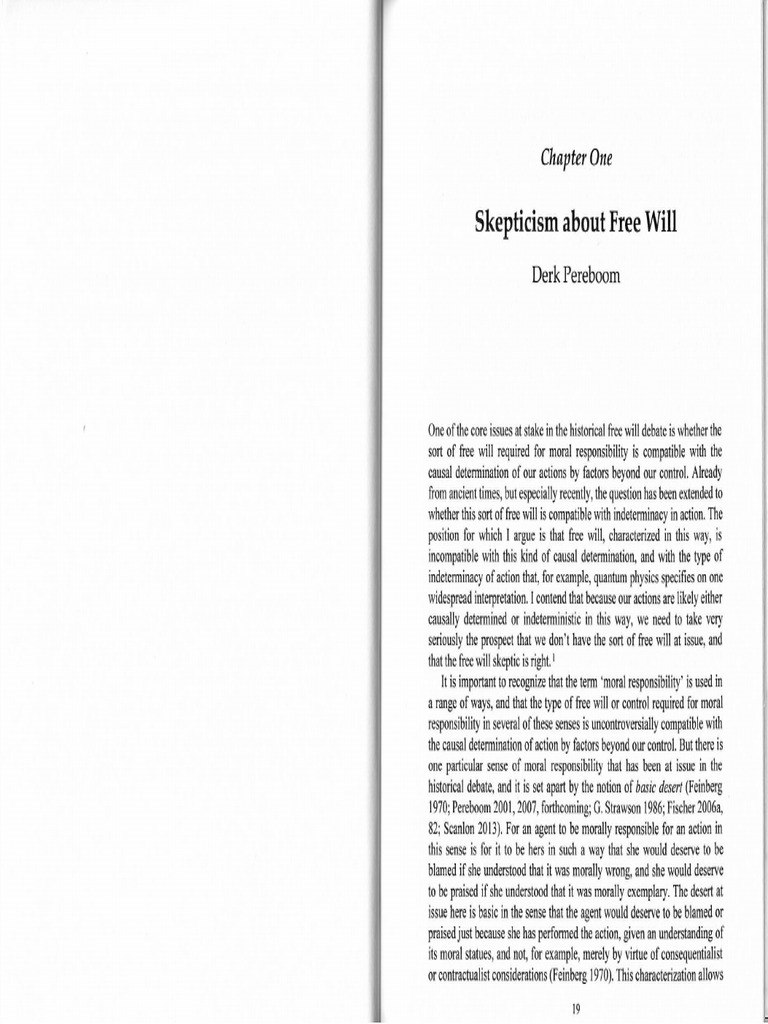 Pereboom - Skepticism About Free Will | PDF | Free Will | Punishments