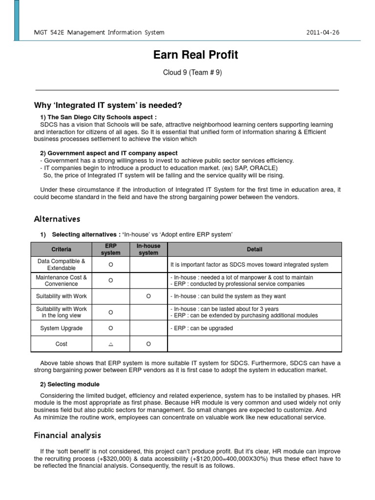 Case The San Diego City Schools PDF Enterprise Resource Planning