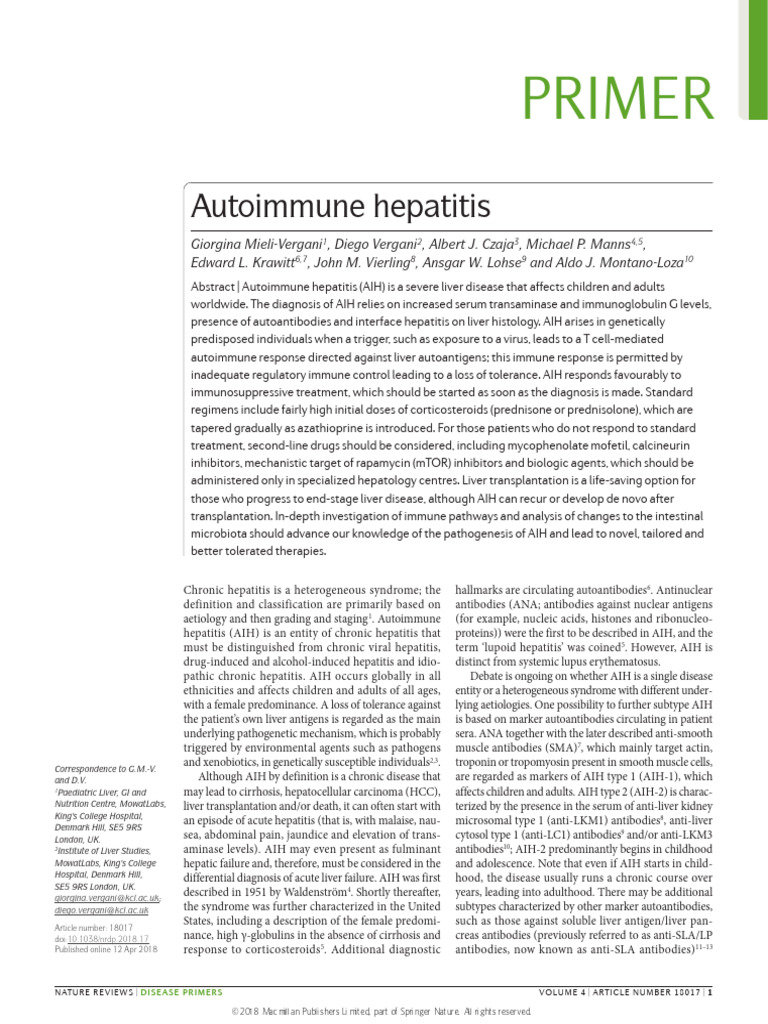 Understanding Autoimmune Hepatitis | PDF | Hepatitis | Human Diseases ...