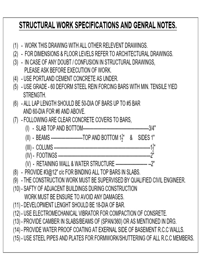 Structural Work Specifications Guide | PDF