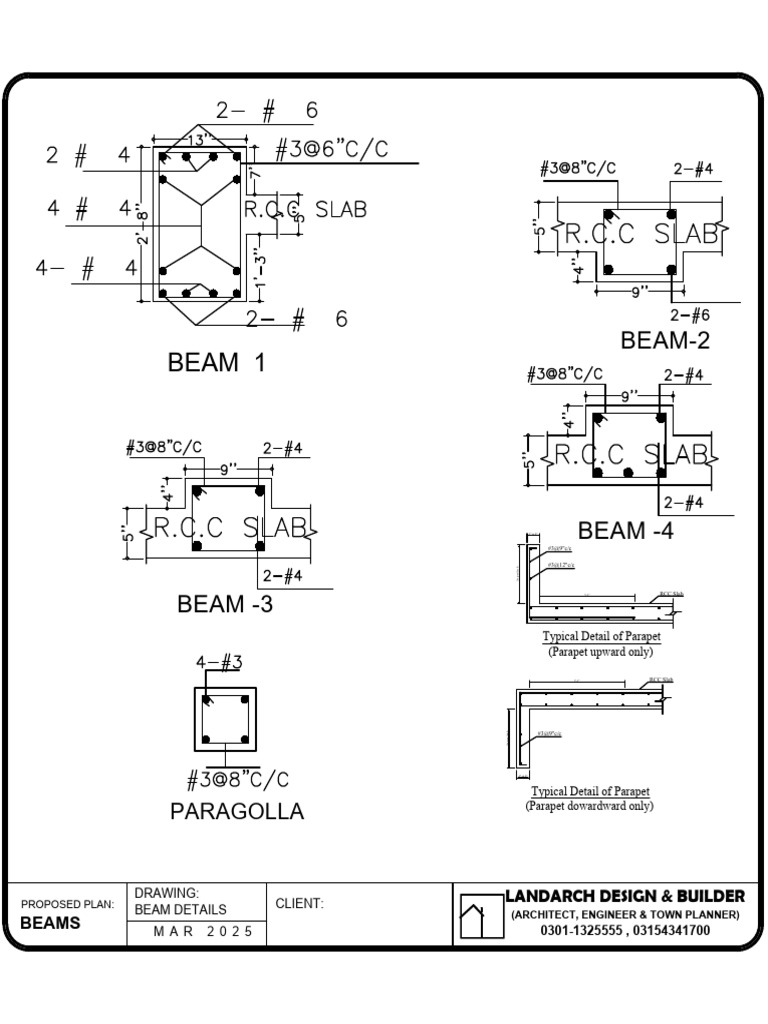 Detailed Parapet Beam Specifications | PDF