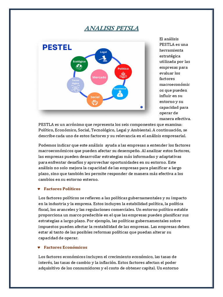 Análisis PESTLA: Factores Estratégicos | PDF | Análisis FODA | Business