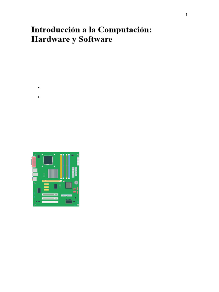 Introducción a Hardware y Software en PC | PDF | Hardware de la ...