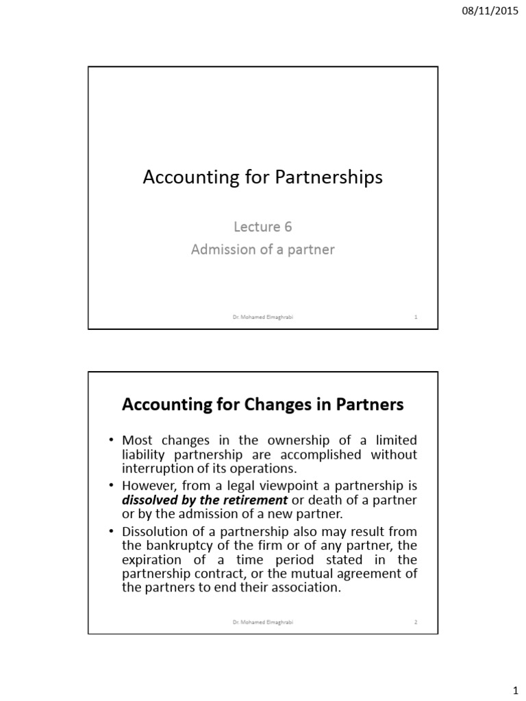Accounting for Partner Admissions | PDF | Goodwill (Accounting ...