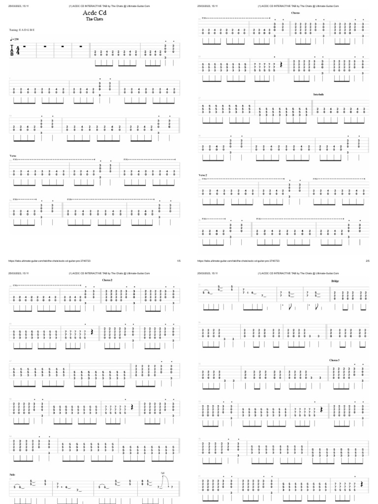 ACDC CD Tabs by The Chats | PDF