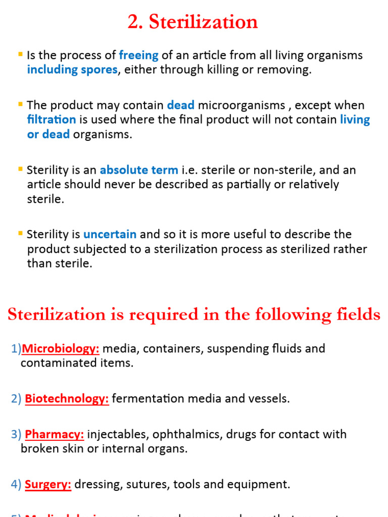 Lecture 2 (1) | PDF | Sterilization (Microbiology) | Microbiology