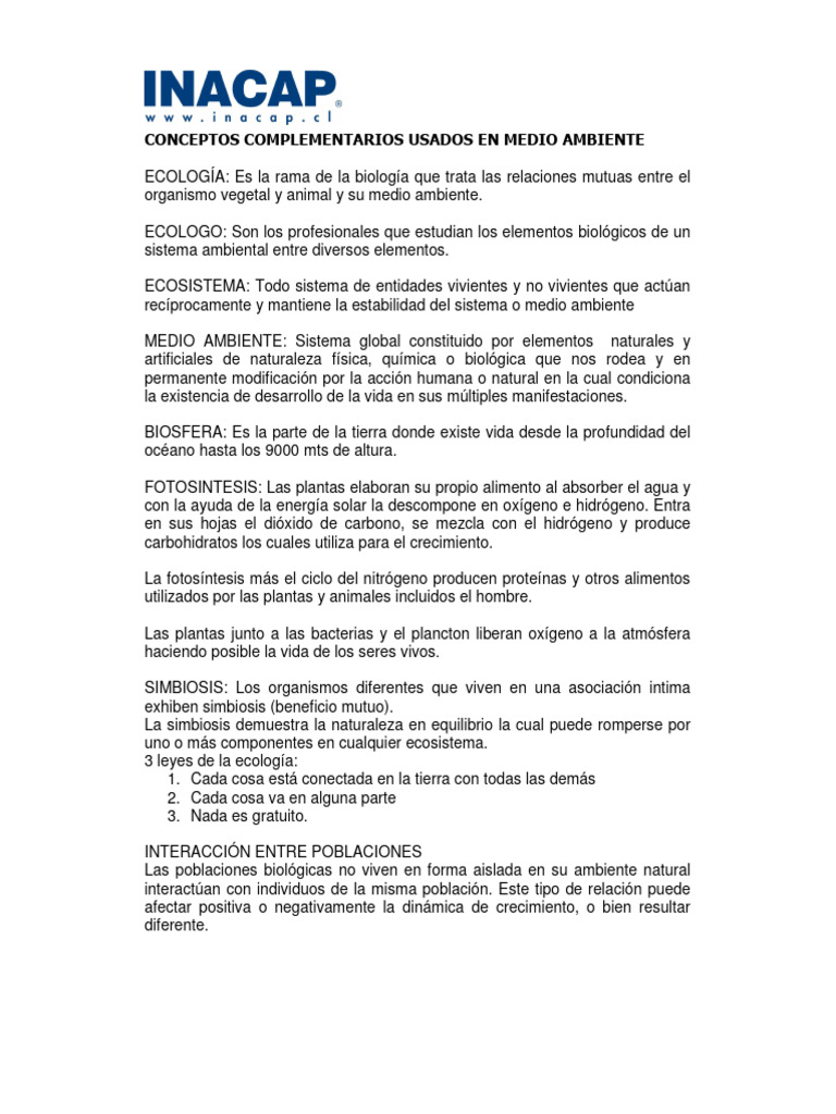 Conceptos Clave en Ecología y Medio Ambiente | PDF | Entorno natural ...