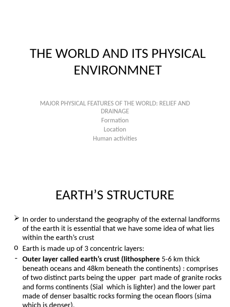 Major Physical Features of Earth | PDF | Plate Tectonics | Mountains