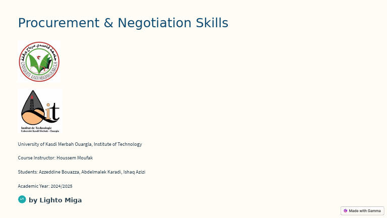 Procurement & Negotiation Skills Course | PDF