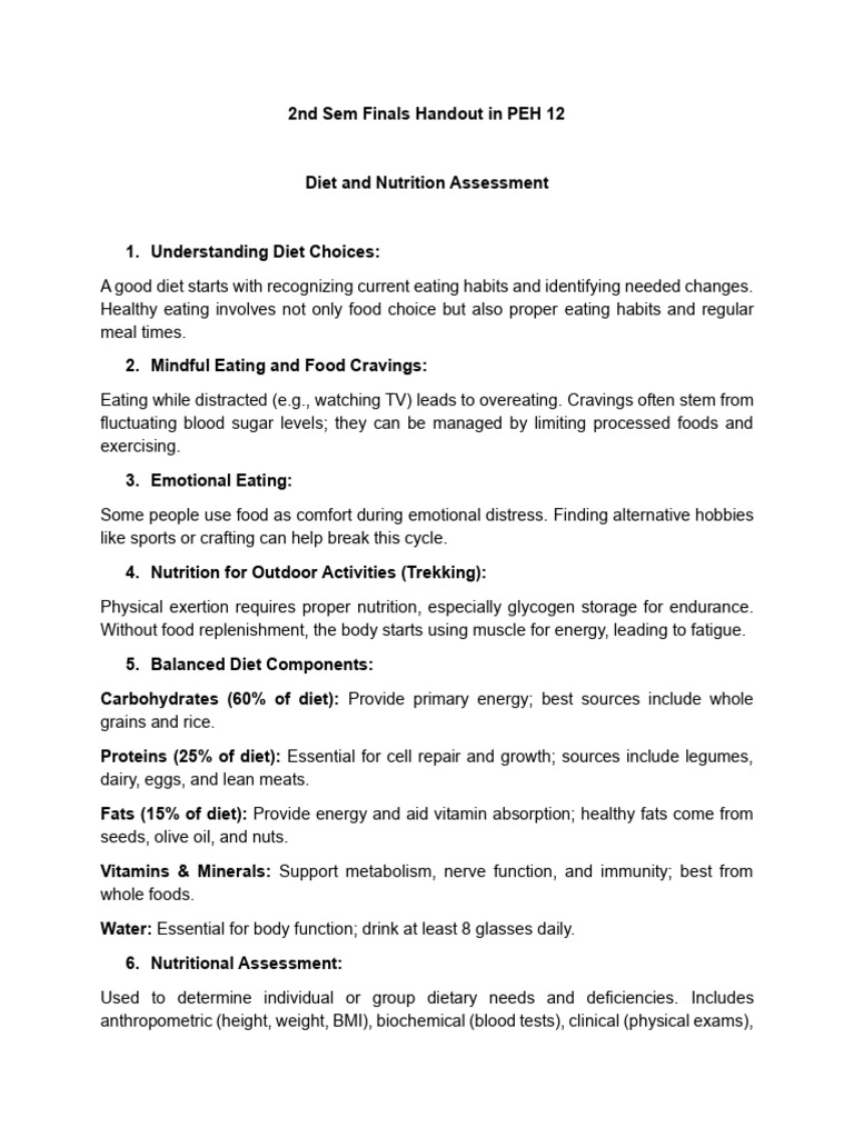 2nd Sem FinalsHandout in PEH 12 Summarized | PDF | Physical Fitness ...