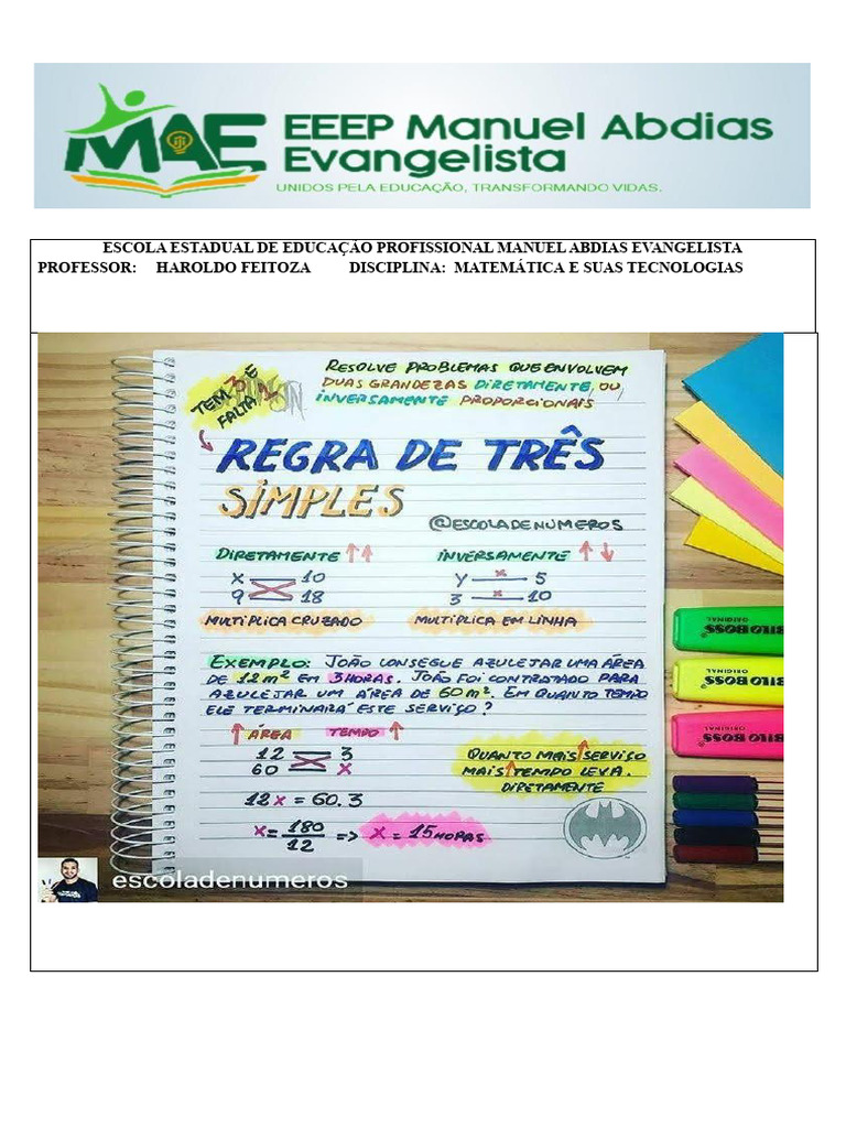 Regra de Três Simples e Composta | PDF